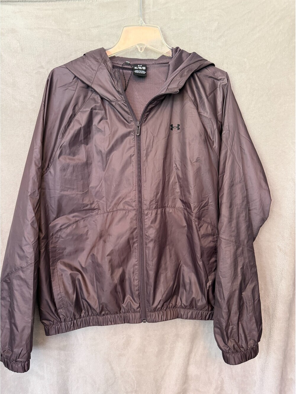 Under Armour Windbreaker Jacket Rival Sport Hooded Mauve Women's Size XL